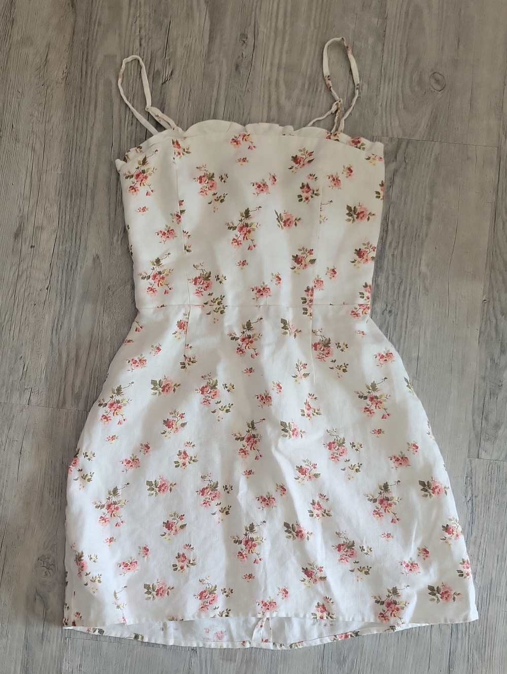 Reformation Linen White Floral Mini Dress Size 0